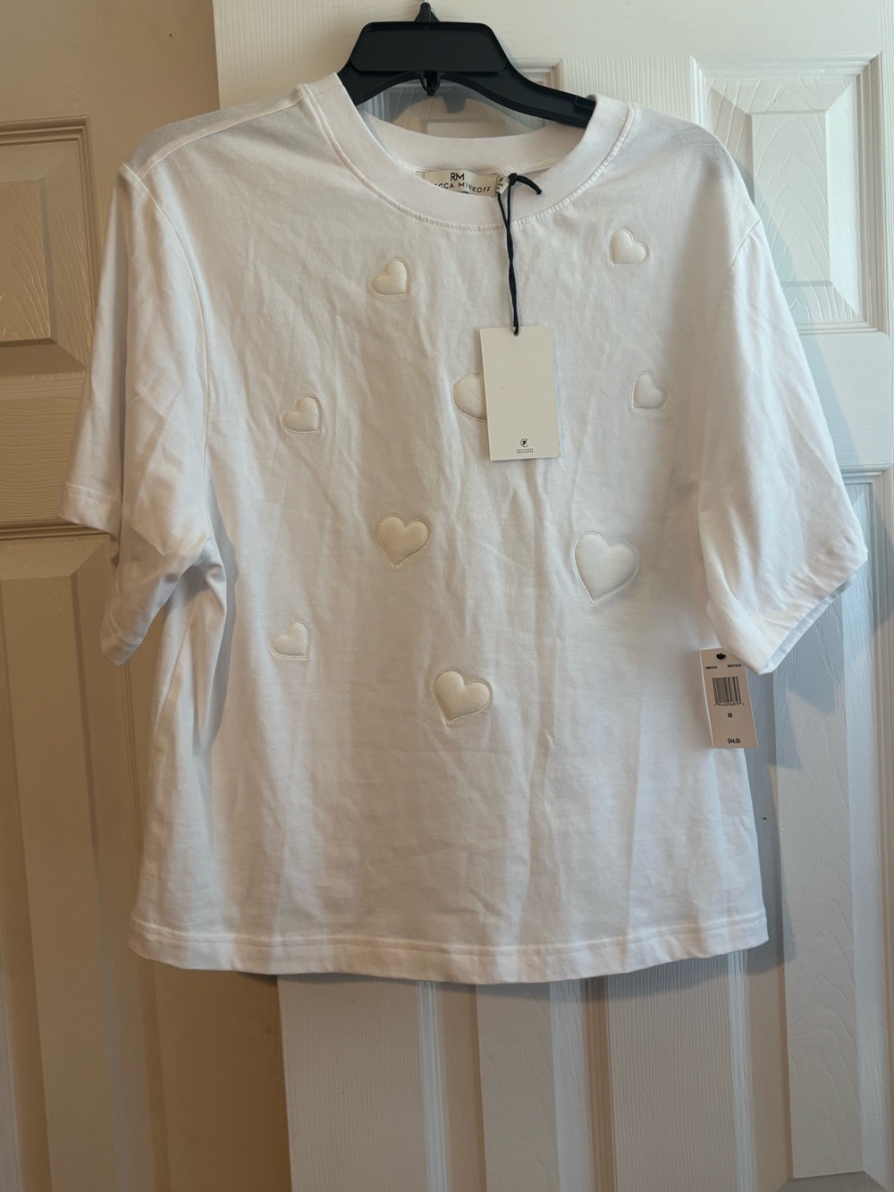 Rebecca Minkoff White Heart Appliqué Women’s Tee